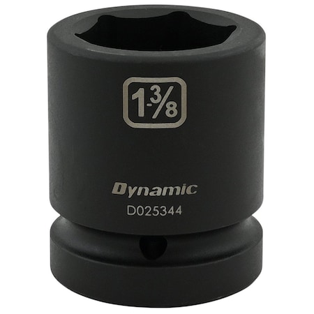 Dynamic 1" Drive Standard Socket, Black Phosphate, Tools 1-3/8" X 1" Drive, 6 Point Standard Length D025344